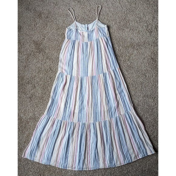 Splendid Summer Women's Multi Color Stripped Tiered Maxi Dress - Size Small - Picture 2 of 9